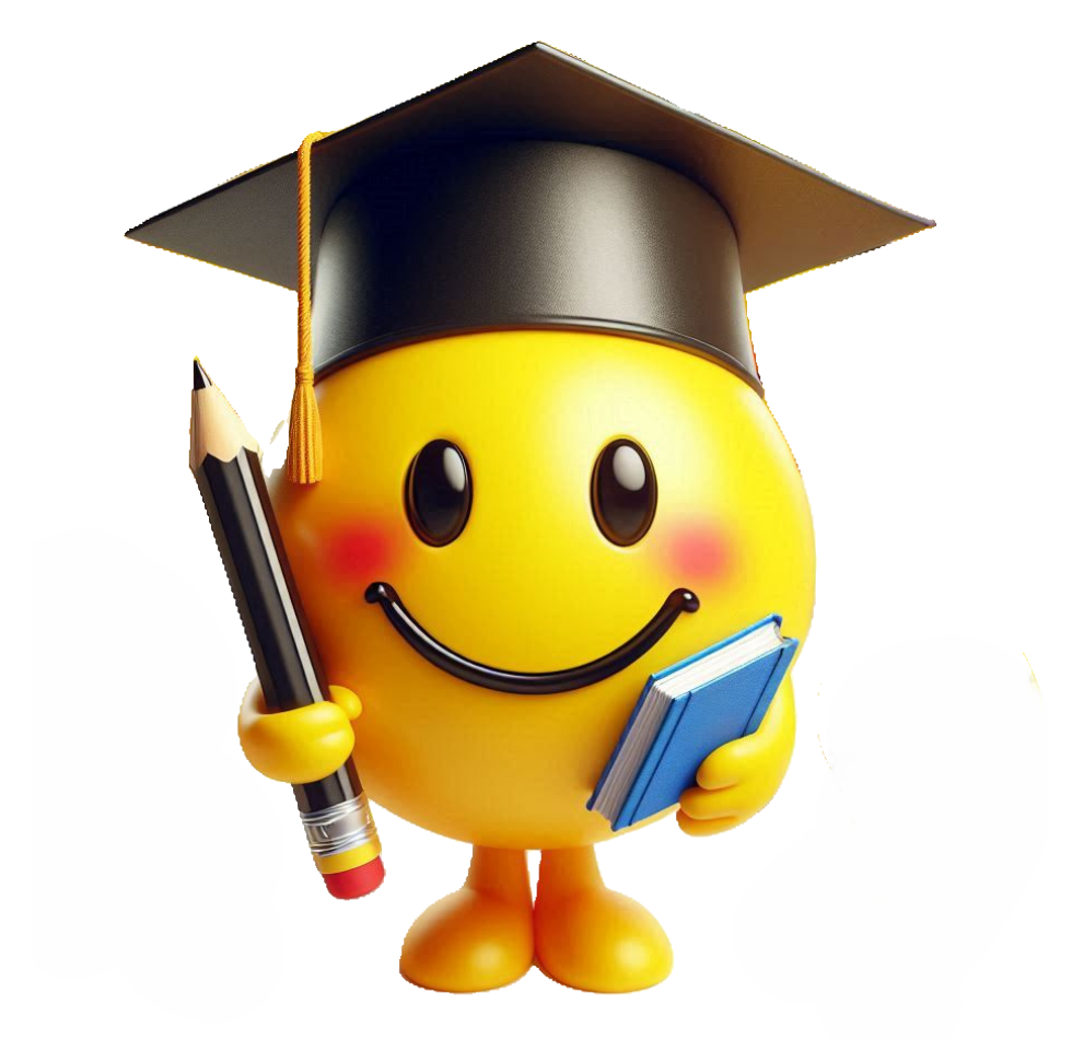 Yellow smiley emoji being educational