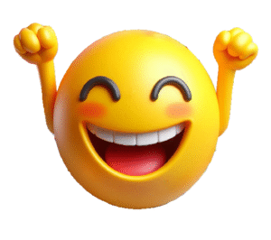 A smiley happy emoji is feeling uplifted and spiritual